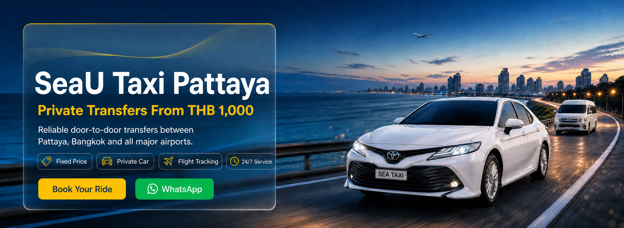 SeaU Taxi Pattaya — Private Transfers From THB 1,000